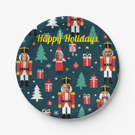custom 4 face photo Christmas nutcracker Pappteller