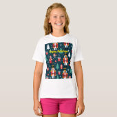 custom 4 face photo Christmas nutcracker T-Shirt (Vorne ganz)