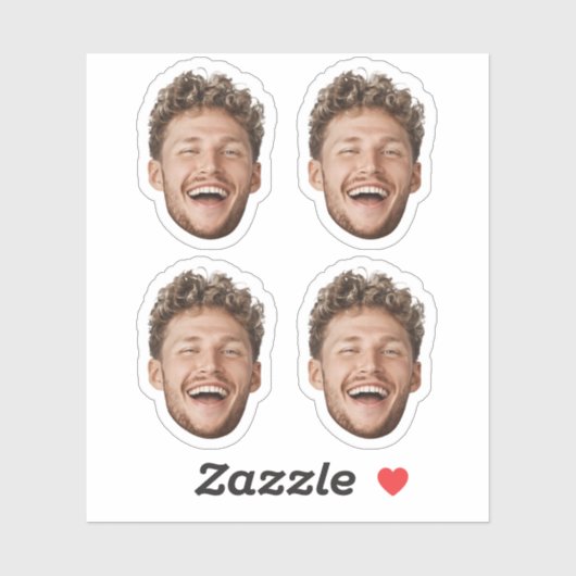 Custom 4 Face Sticker – Funny Personalized Photo (Blatt)