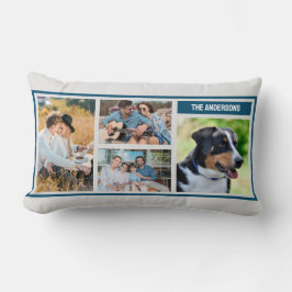 Custom 4 Family Foto Collage Einfach Lendenkissen