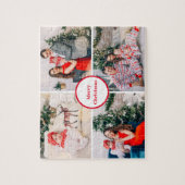 Custom 4 Family Foto Collage Frohe Weihnachten Puzzle (Vertikal)