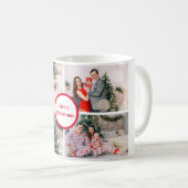 Custom 4 Family Foto Collage Frohe Weihnachtsgesch Kaffeetasse (VorderseiteRechts)