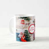 Custom 4 Family Foto Collage Frohe Weihnachtsgesch Kaffeetasse (Vorderseite Links)