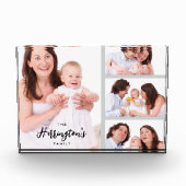 Custom 4 Family Photos Collage Rectangle Frame Fotoblock (Vorderseite)