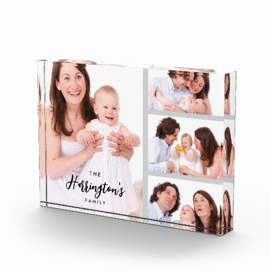 Custom 4 Family Photos Collage Rectangle Frame Fotoblock (Rechts)