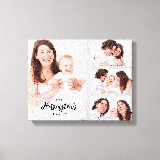 Custom 4 Family Photos Collage Rectangle Frame Leinwanddruck (Vorderseite)