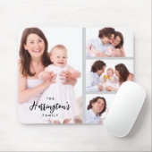 Custom 4 Family Photos Collage Rectangle Frame Mousepad (Mit Mouse)