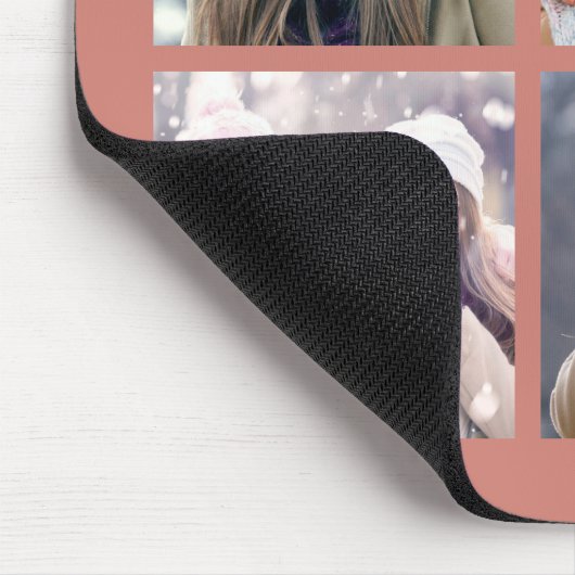 Custom 4-Foto Chunky Monogram Terracotta Mousepad (Ecke)