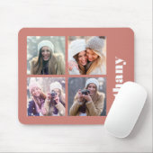 Custom 4-Foto Chunky Monogram Terracotta Mousepad (Mit Mouse)