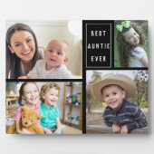 Custom 4 Foto Collage Best Auntie Ever Fotoplatte (Vorderseite)