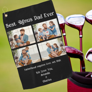 Custom 4 Foto Collage Best Bonus Papa Väter Tag Golfhandtuch