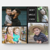 Custom 4 Foto Collage Best Uncle Ever Fotoplatte (Vorderseite)
