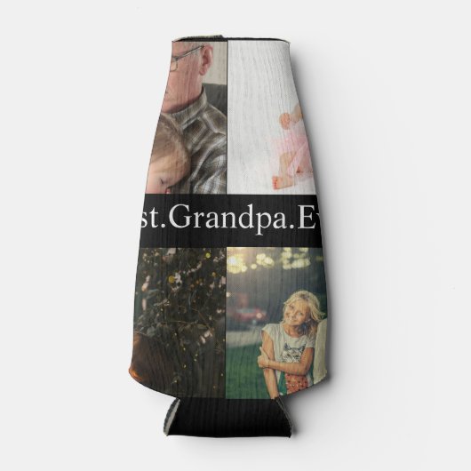 Custom 4 Foto Collage Beste Opa je Flaschenkühler (Vorderseite)