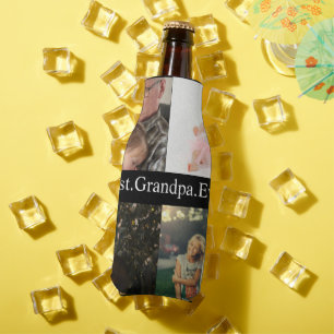 Custom 4 Foto Collage Beste Opa je Flaschenkühler