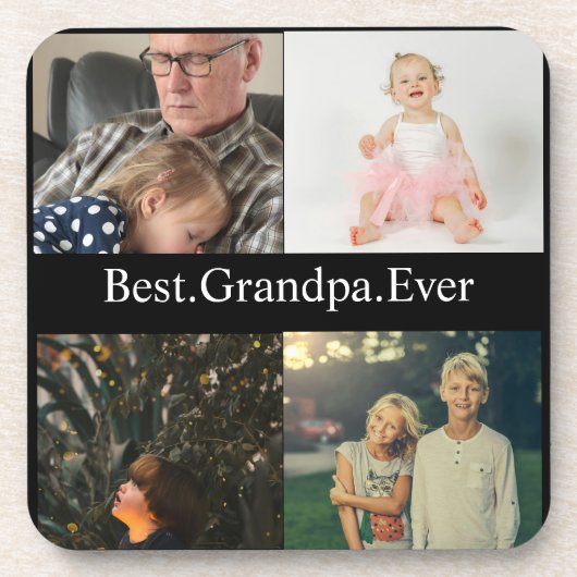 Custom 4 Foto Collage Beste Opa je Getränkeuntersetzer (Vorderseite)