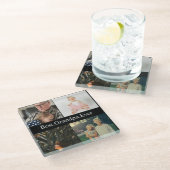 Custom 4 Foto Collage Beste Opa je Glasuntersetzer (Schrägansicht)