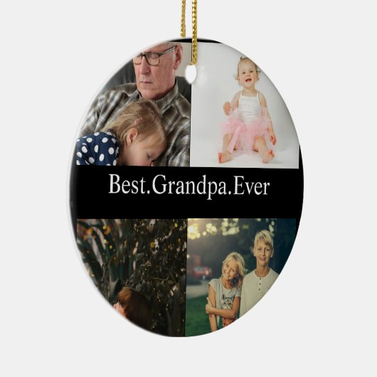 Custom 4 Foto Collage Beste Opa je Keramik Ornament (Rechts)