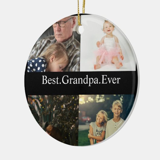 Custom 4 Foto Collage Beste Opa je Keramik Ornament (Links)