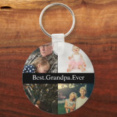 Custom 4 Foto Collage Beste Opa je Schlüsselanhänger (Vorderseite)