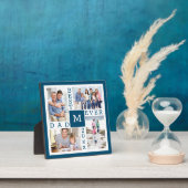 Custom 4 Foto Collage Bester Vater je Blau & Weiß Fotoplatte (InSitu)