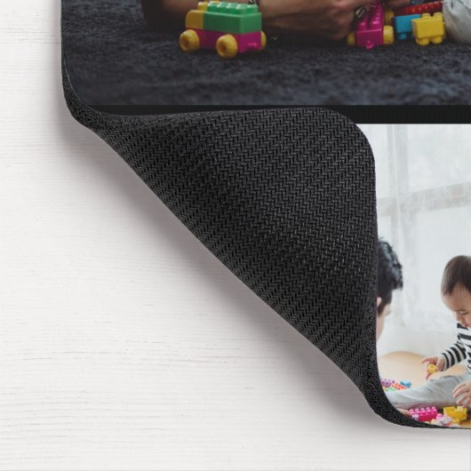 Custom 4 Foto Collage Bester Vater je Mit Monogram Mousepad (Ecke)