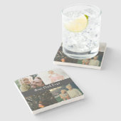 Custom 4 Foto Collage Bester Vater je Steinuntersetzer (Seitenansicht)