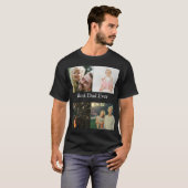 Custom 4 Foto Collage Bester Vater je T-Shirt (Vorne ganz)