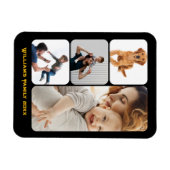 Custom 4 Foto Collage Black Wall Acrylic Foto Magnet (Horizontal)