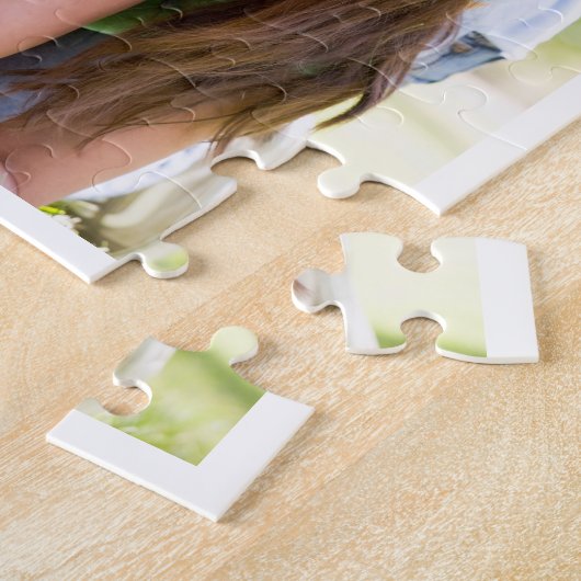 Custom 4 Foto Collage Blue Bester Bonus Vater je Puzzle (Seite)