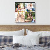 Custom 4 Foto Collage Gold Graduate Abschluss Leinwanddruck (Insitu (Schlafzimmer))