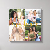 Custom 4 Foto Collage Gold Graduate Abschluss Leinwanddruck (Vorderseite)