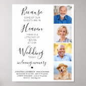 Custom 4 Foto Collage Heaven Wedding Memorial Poster (Vorne)