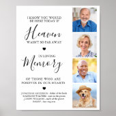 Custom 4 Foto Collage Heaven Wedding Memorial Poster (Vorne)