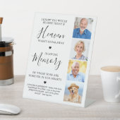 Custom 4 Foto Collage Heaven Wedding Memorial Sockelschild (In SItu)