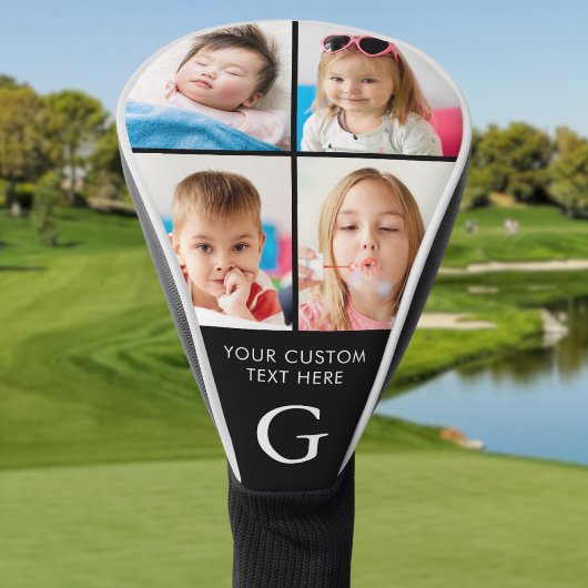 Custom 4 Foto Collage Mit Monogramm Golf Head Cove Headcover