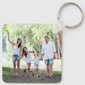 Custom 4 Foto Collage Moderne einfache Familie Schlüsselanhänger (Rückseite)