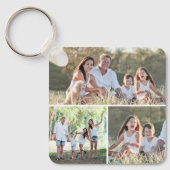 Custom 4 Foto Collage Moderne Familie Personalisie Schlüsselanhänger (Vorderseite)