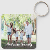 Custom 4 Foto Collage Moderne Familie Personalisie Schlüsselanhänger (Rückseite)