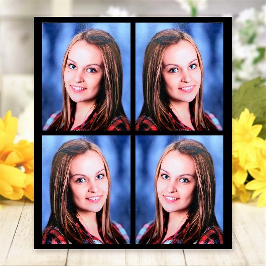 Custom 4 Foto Collage Personalisiert Wandteppich