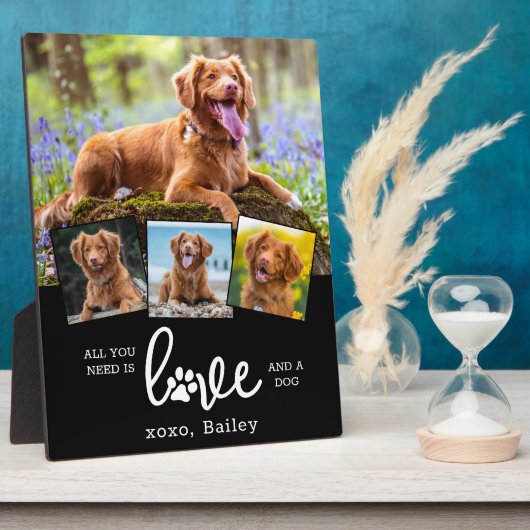 Custom 4 Foto Collage Personalisierte LIEBE und ei Fotoplatte (Seite)