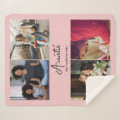 Custom 4 Foto Collage Tante Quote Tante Skript Sherpadecke (Vorderseite (Horizontal))