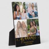 Custom 4 Foto Grid Collage Gold Graduate Fotoplatte (Seite)