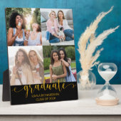 Custom 4 Foto Grid Collage Gold Graduate Fotoplatte (Seite)