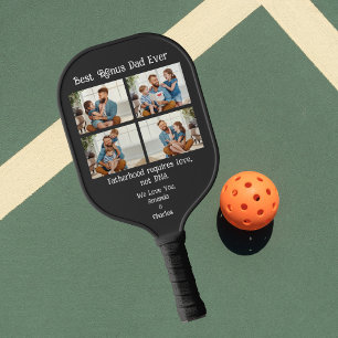 Custom 4 Foto sammelt Bonus Vater Väter Tag Pickleball Schläger