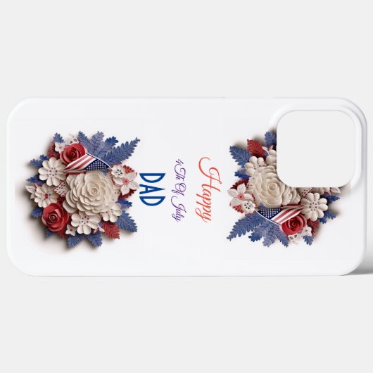 Custom 4. Juli: 3D Patriotische Blume Case-Mate iPhone Hülle (Rückseite (Horizontal))