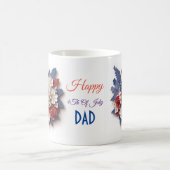 Custom 4. Juli: 3D Patriotische Blume Kaffeetasse (Mittel)