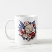 Custom 4. Juli: 3D Patriotische Blume Kaffeetasse (Links)