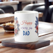Custom 4. Juli: 3D Patriotische Blume Kaffeetasse