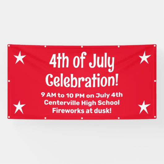 Custom 4. Juli Celebration Banner (Horizontal)