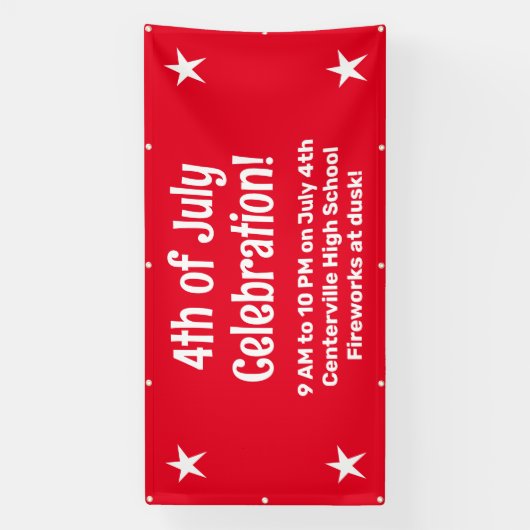 Custom 4. Juli Celebration Banner (Vertikal)